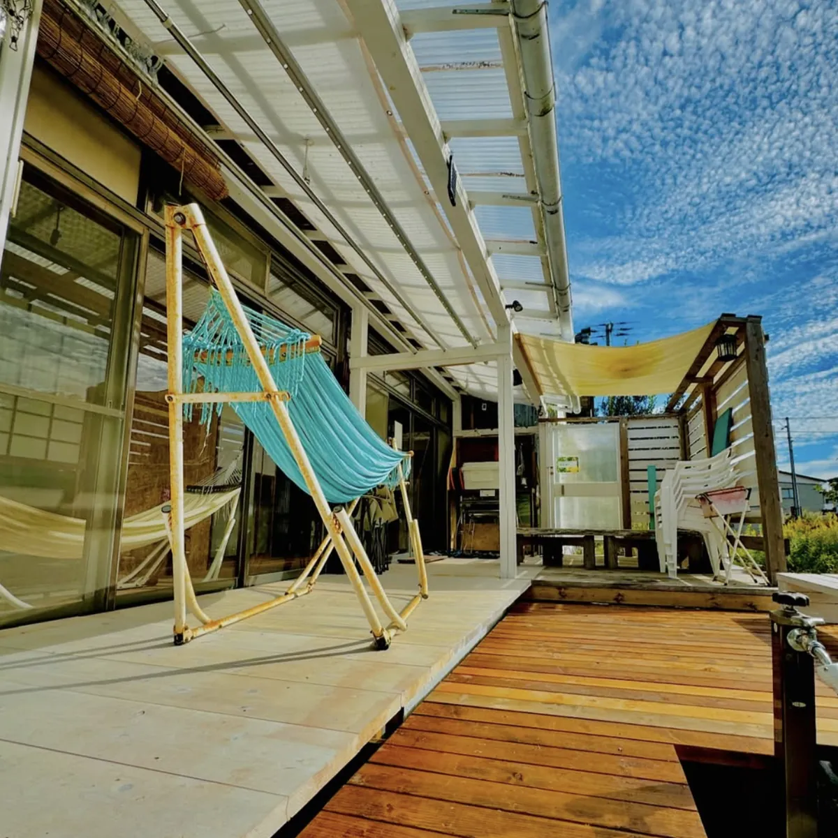 屋外デッキ完成